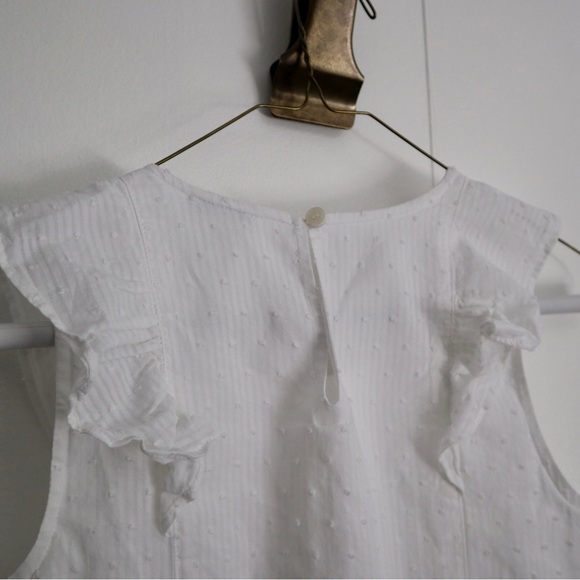 J. Crew white ruffled Swiss dot top - Picture 4 of 5
